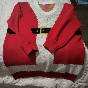 Queen Of Sparkles Festive Red Santa Sweater Dress